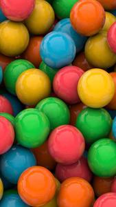 "Delicious 3D Colorful Round Candies" Wallpaper