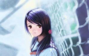 Delightful cartoon girl enjoying the beauty of nature beautiful girl cartoon wallpaper