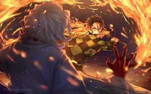 Demon Slayer Anime Tanjiro And Rui demon slayer anime wallpaper