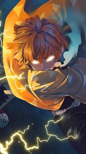 Demons Slayer Anime Zenitzu Unconscious Combat Ability demon slayer anime wallpaper