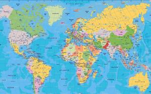 Detailed Color Political World Map world map wallpaper