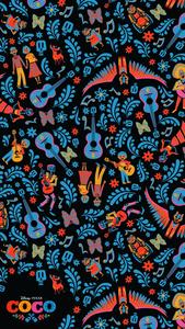 Disney Pixar Coco Pattern Mobile Wallpaper