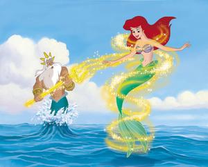 Disney Princess Ariel With Father disney princess wallpaper