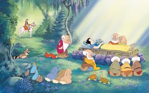 Disney Princess Snow White And Sad Dwarfs disney princess wallpaper