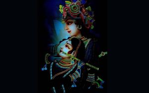 "Divine Aura of Lord Krishna" Wallpaper