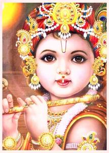 Divine Bal Krishna Adorned with Nose Ring and Camaradamari bal krishna wallpaper
