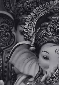 Divine Black and White Ganesha Illustration on Mobile ganesh mobile wallpaper