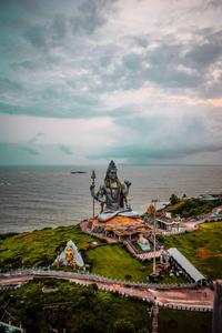 Divine Glimpse of Bholenath - Lord Shiva by the Seaside Wallpaper