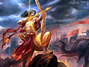 Divine Guidance: Lord Krishna mentoring Arjuna on the battlefield. krishna arjun wallpaper