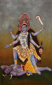 Divine Image of Goddess Maa Kali Overseeing Lord Shiva maa kali wallpaper