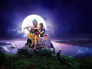 Divine Love of Radha Krishna Wallpaper