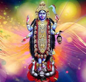 Divine Maa Kali Dancing on Lord Shiva - A Rainbow Aesthetic maa kali wallpaper