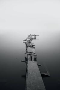 Dock Foggy Lake iPhone Dark iphone dark wallpaper