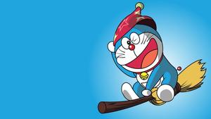Doraemon Opens His Belly to Find a Tool to Help His Friends cartoon wallpaper