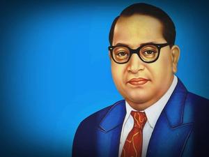 Dr Babasaheb Ambedkar On Blue Background dr babasaheb ambedkar wallpaper