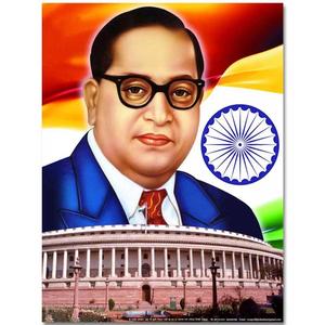 Dr. Babasaheb Ambedkar with Indian Flag and Historic Building dr babasaheb ambedkar wallpaper