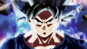 Dragon Ball Super's Goku eyes turning silver as he unlocks the Ultra Instinct power. goku ultra instinct wallpaper