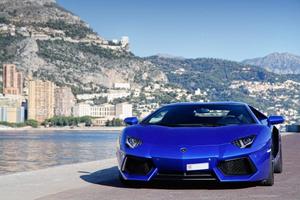 Driving a Lamborghini on the Waterfront lamborghini wallpaper