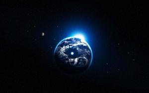 Earth Surrounded By Galactic Particles Background earth wallpaper