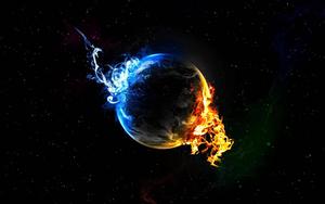 Earth's Mysterious Duality in Fire and Ice earth wallpaper