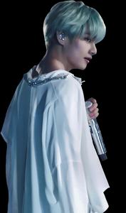 Elegant Performerin Blue Stage Outfit taehyung wallpaper