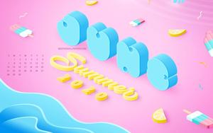 Embrace warmth and sunshine of June with this 3D summer calendar june wallpaper