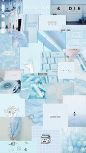 Embracing Serenity in Simpleness - Baby Blue Pastel Aesthetic Collage pastel aesthetic wallpaper