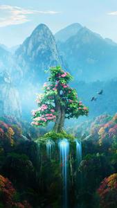 Enchanted Tree Colorful 4k Phone colorful 4k phone wallpaper