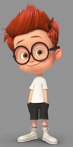 Enchanting 3D illustration of a cute cartoon boy smiling brightly. 