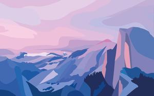 Enchanting Pastel Purple Mountain Landscape pastel purple wallpaper
