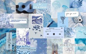 Enjoy the beautiful azure sky with a vibrant aesthetic blue aesthetic wallpaper