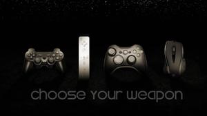 Enjoy the perfect gaming experience with these sleek, black and white controllers  Wallpaper
