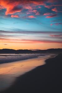 Enjoy the vibrant colors of a sunset beach beach wallpaper