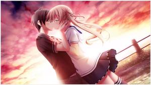 Enjoying a beautiful day together aesthetic couple anime wallpaper