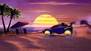 Enjoying a Day at the Beach with a Rocket League Car rocket league wallpaper
