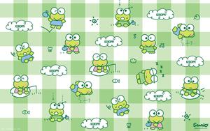 Enjoying an afternoon of relaxation with Keroppi. sanrio wallpaper