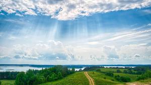 Enjoying the beauty of a vibrant blue sky sky wallpaper