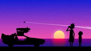 Enjoying the Sunset on the Beach with Rick and Morty rick and morty wallpaper
