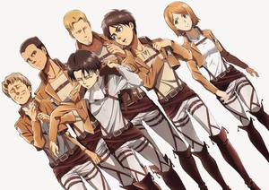 Eren and the Special Operations Squad attack on titan wallpaper