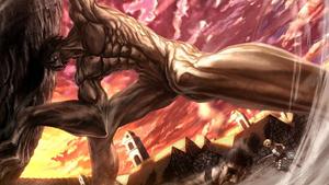 Eren Jaeger transforms into a giant in Attack on Titan attack on titan wallpaper