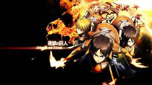 Eren, Mikasa, and Armin from Attack On Titan Anime attack on titan wallpaper