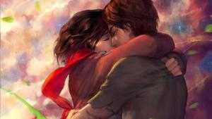 Eren Yeager And Mikasa Ackerman Kiss eren yeager wallpaper