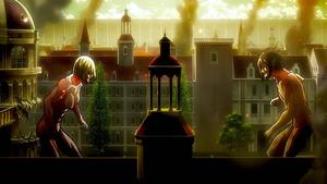 Eren Yeager And The Female Titan eren yeager wallpaper