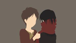 Eren Yeager Mikasa Minimalist Vector Art eren yeager wallpaper