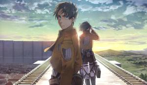 Eren Yeager On Paradis Island Wall eren yeager wallpaper