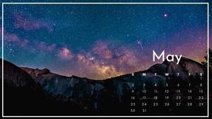 Escape the everyday and explore the wonders of the universe with the May 2021 Aesthetic Galaxy Calendar may wallpaper