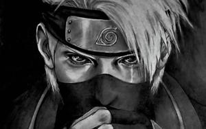 Etched BW Cool Kakashi Art cool kakashi wallpaper
