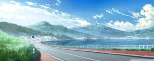 Experience a surreal journey through an anime-inspired landscape anime scenery wallpaper