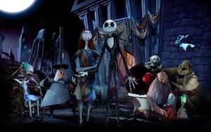 Experience the enchantment of Halloween and Christmas with Tim Burton's beloved film, "The Nightmare Before Christmas". nightmare before christmas wallpaper