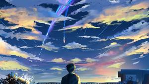 Experience the magic of Your Name with this breathtaking animation your name wallpaper